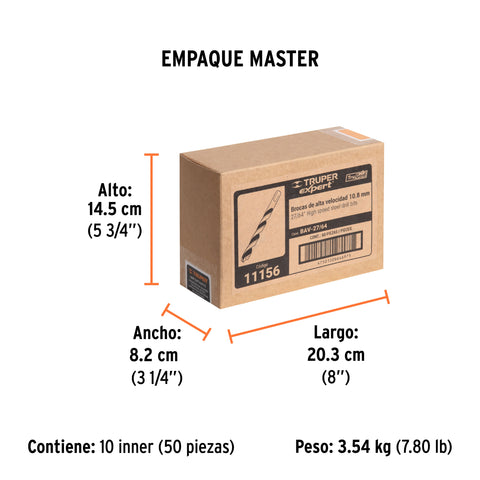Broca HSS 27/64' Trugold para metal, Truper Expert | BAV-27/64 | 11156