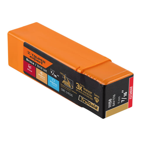 Broca HSS 7/16' Trugold para metal, Truper Expert | BAV-7/16 | 11158