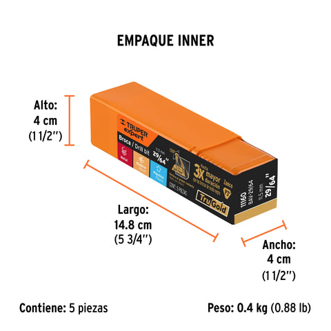 Broca HSS 29/64' Trugold para metal, Truper Expert | BAV-29/64 | 11160