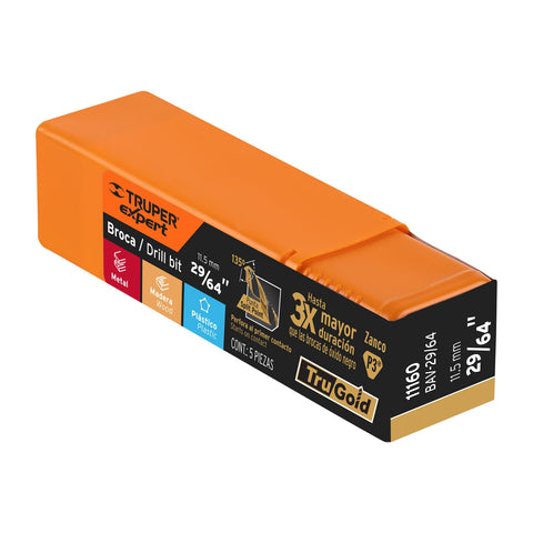 Broca HSS 29/64' Trugold para metal, Truper Expert | BAV-29/64 | 11160