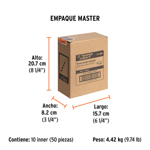 Broca HSS 15/32' Trugold para metal, Truper Expert | BAV-15/32 | 11162