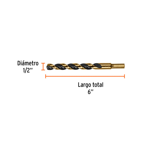 Broca HSS 1/2' Trugold para metal, Truper Expert | BAV-1/2 | 11166
