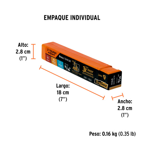 Broca HSS 9/16' Trugold para metal, Truper Expert | BAV-9/16 | 11168