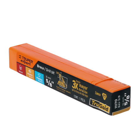 Broca HSS 5/8' Trugold para metal, Truper Expert | BAV-5/8 | 11170