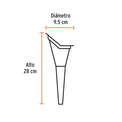 Embudo plástico 250 ml, cuello rígido, Truper | EMB-25 | 11205