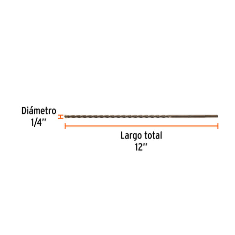 Broca para concreto de 1/4 x 12', Truper | BCT-1/4X12 | 11209