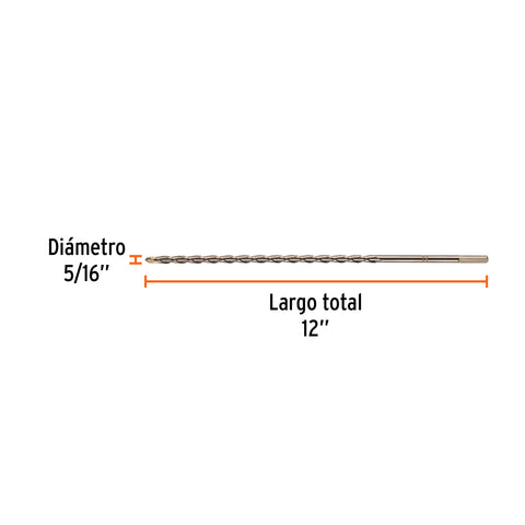Broca para concreto de 5/16 x 12', Truper | BCT-5/16X12 | 11218
