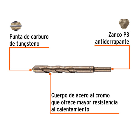 Broca para concreto de 5/8 x 6', Truper | BCT-5/8X6 | 11236