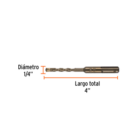 Broca SDS Plus 1/4 x 4', Truper | BS-1/4X4 | 11263