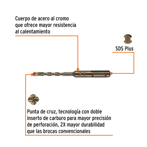 Broca SDS Plus 1/4 x 4', Truper | BS-1/4X4 | 11263