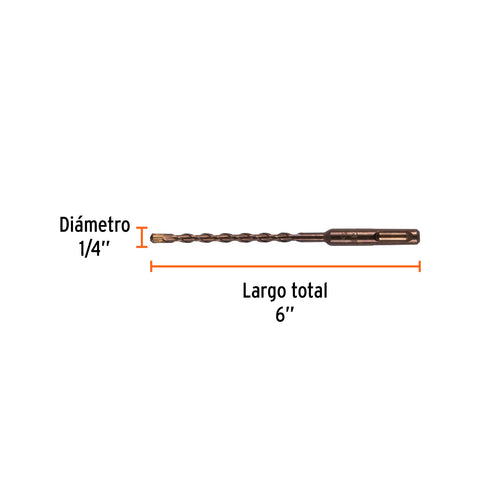 Broca SDS Plus 1/4 x 6', Truper | BS-1/4X6 | 11264