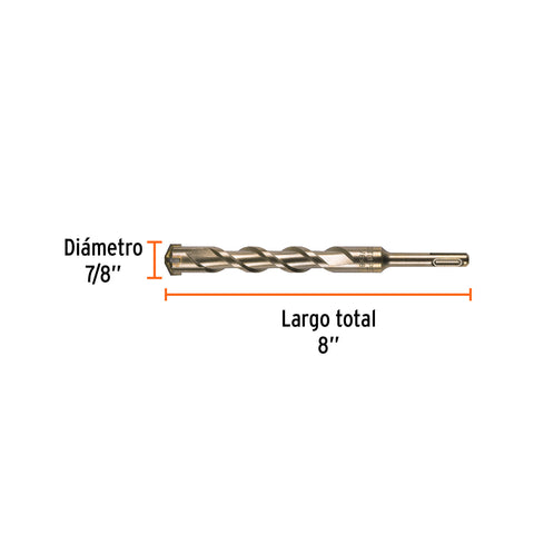 Broca SDS Plus 7/8 x 8', Truper | BS-7/8X8 | 11268