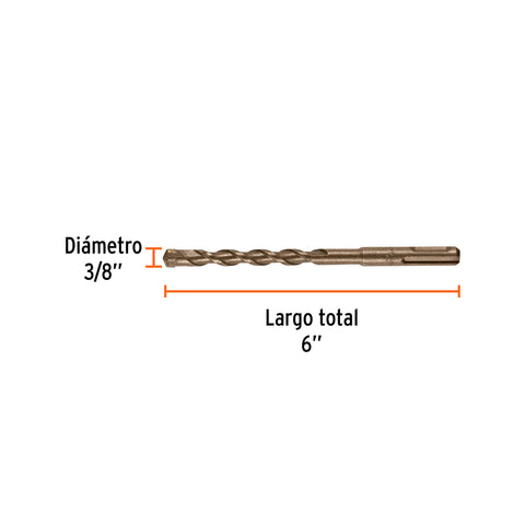 Broca SDS Plus 3/8 x 6', Truper | BS-3/8X6 | 11272