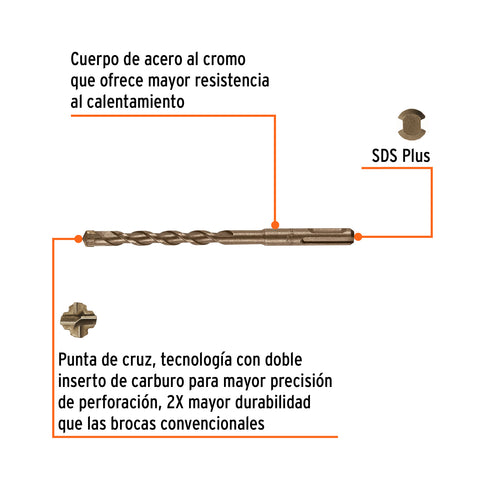 Broca SDS Plus 3/8 x 6', Truper | BS-3/8X6 | 11272