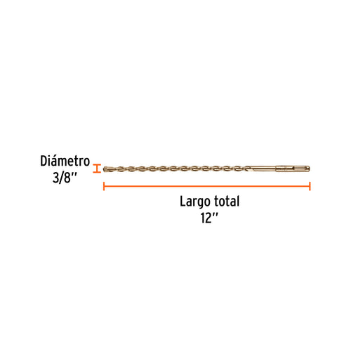 Broca SDS Plus 3/8 x 12', Truper | BS-3/8X12 | 11275