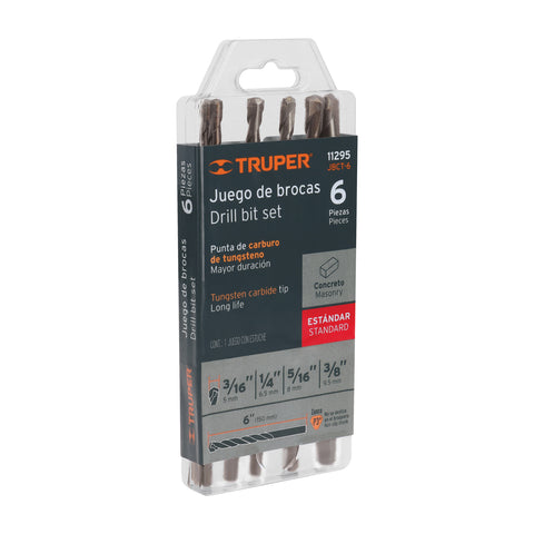 Juego de 6 brocas para concreto, TRUPER | JBCT-6 | 11295