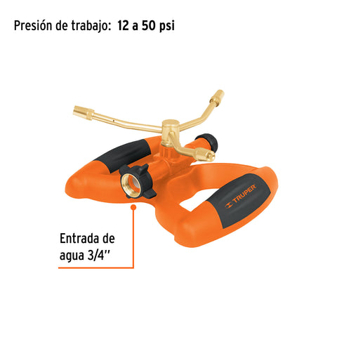 Aspersor metálico de 3 brazos con base plástica, TRUPER | ASP-B3 | 11298
