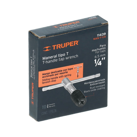 Maneral en T para machuelo 1/4', Truper | MAN-T-1/4 | 11439