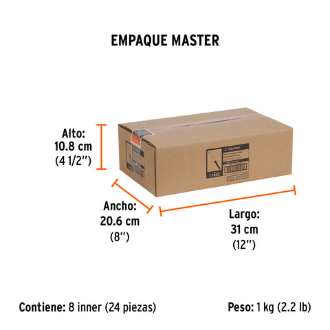 Broca para router, recta 2 filos, 1/4', mediana, Truper | BROU-R2-1/4M | 11452