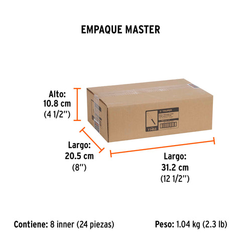 Broca para router, recta 2 filos, 1/4', larga, Truper | BROU-R2-1/4L | 11453