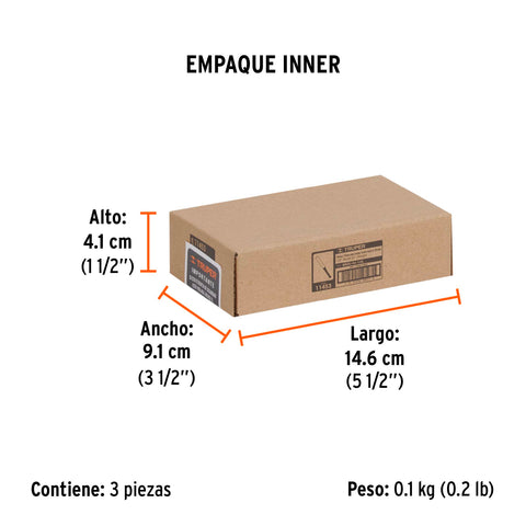 Broca para router, recta 2 filos, 1/4', larga, Truper | BROU-R2-1/4L | 11453