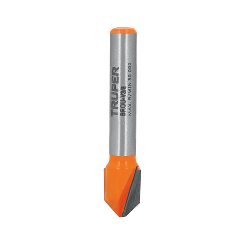 Broca para router, corte en 'V', 3/8', Truper | BROU-V3/8 | 11465