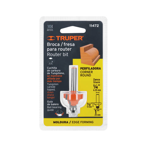 Broca para router, redondeado con moldura, 1' con balero | BROU-RM1X | 11472