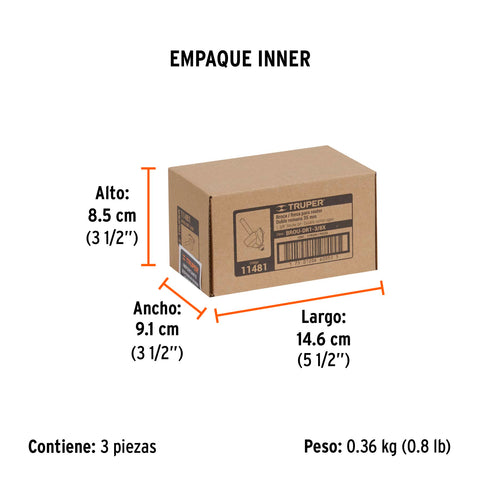 Broca para router, doble romana, 1-3/8' con balero, Truper | BROU-DR1-3/8X | 11481