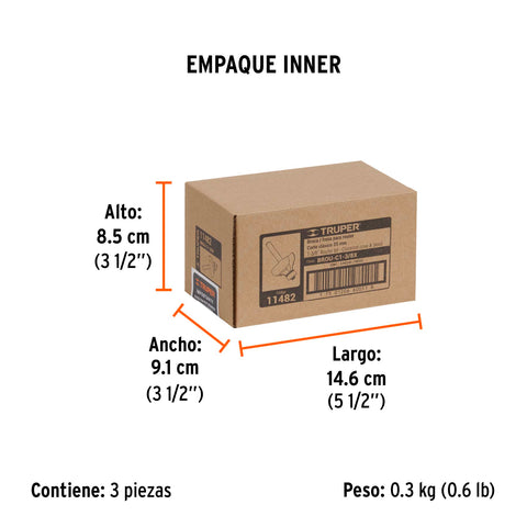 Broca para router, clásica, 1-3/8' con balero, Truper | BROU-C1-3/8X | 11482