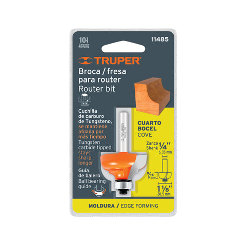 Broca para router, clásica, 1-3/8' con balero, Truper | BROU-C1-3/8X | 11482