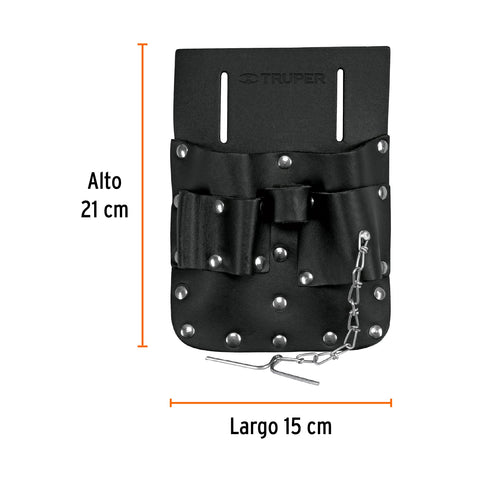 Porta herramientas de cuero con 7 compartimentos, Truper | POHE-7CU | 11515