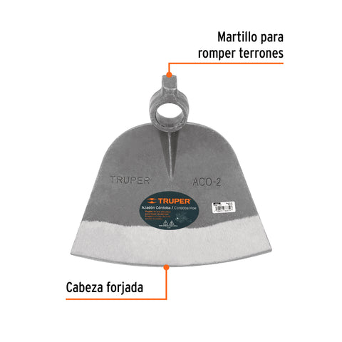 Azadón Córdoba No. 2 de 2.2 lb, sin mango, TRUPER | ACO-2 | 11530