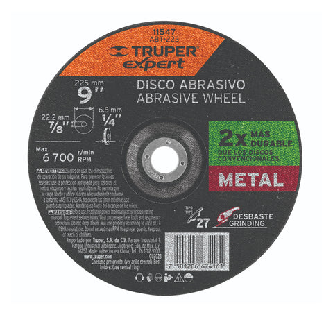 Disco Tipo 27 de 9' x 6.4 mm desbaste de metal, Expert | ABT-223 | 11547