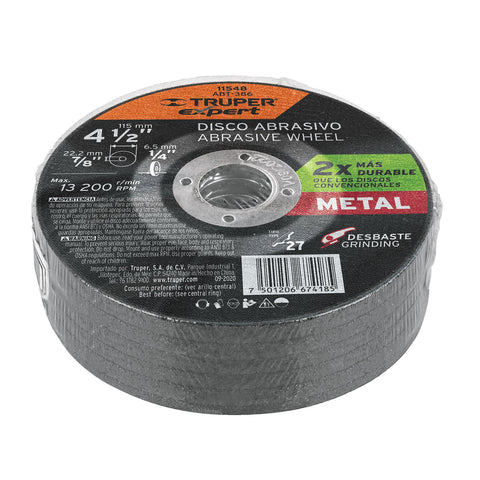 Disco Tipo 27 de 4-1/2' x 6.4 mm desbaste de metal, Expert | ABT-386 | 11548