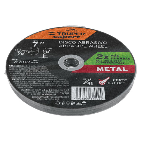 Disco para corte de metal, tipo 41, diámetro 7' Expert | ABT-496 | 11561