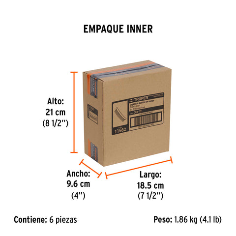 Cepillo rectangular de alambre 180 pinceles,sin mango,Truper | CEA-72 | 11562