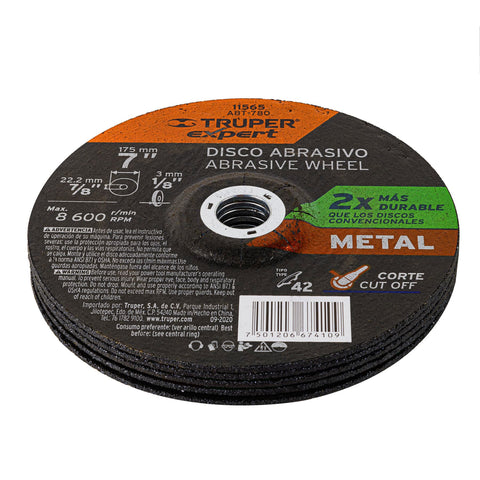 Disco Tipo 42 de 7' x 3.2 mm corte metal, Truper Expert | ABT-780 | 11565