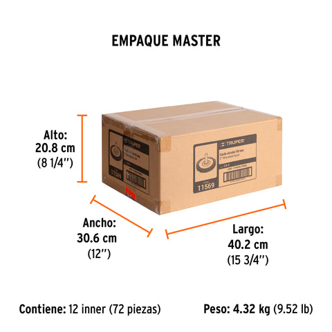 Carda circular 2' alambre grueso para taladro, Truper | CA-2 | 11569