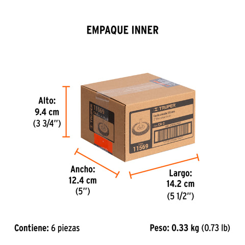 Carda circular 2' alambre grueso para taladro, Truper | CA-2 | 11569