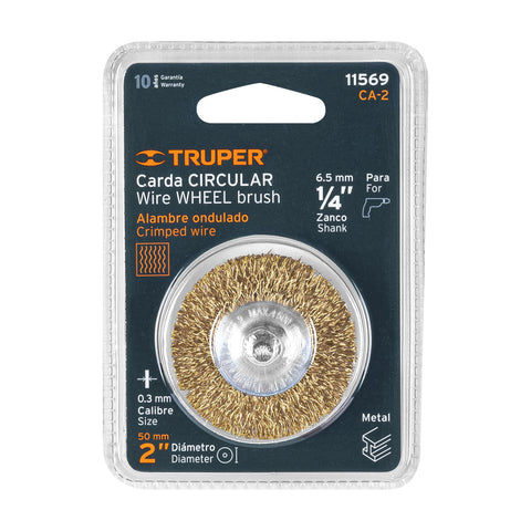 Carda circular 2' alambre grueso para taladro, Truper | CA-2 | 11569