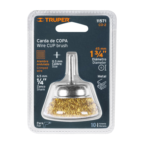 Carda de copa 1-3/4' alambre grueso para taladro, Truper | CO-2 | 11571