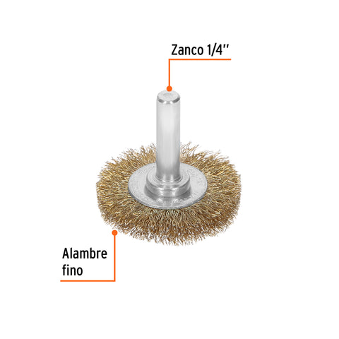 Carda circular 1-1/2' alambre fino para taladro, Truper | CA-1-1/2F | 11573