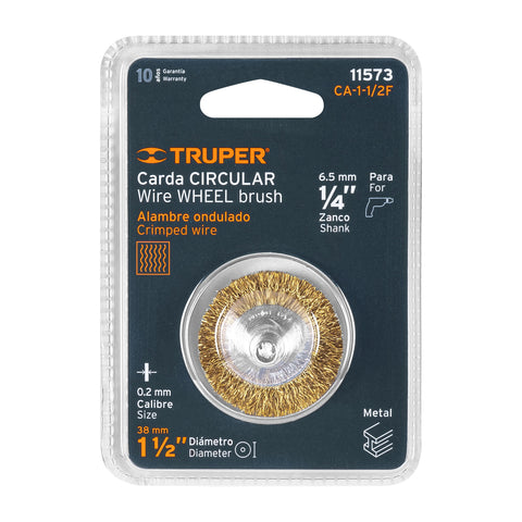 Carda circular 1-1/2' alambre fino para taladro, Truper | CA-1-1/2F | 11573