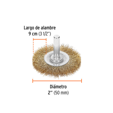 Carda circular 2' alambre fino para taladro, Truper | CA-2F | 11574