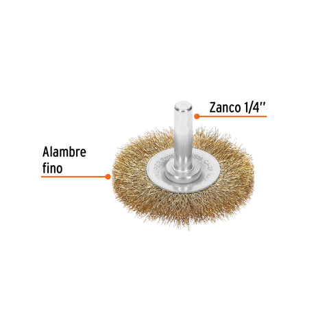 Carda circular 2' alambre fino para taladro, Truper | CA-2F | 11574