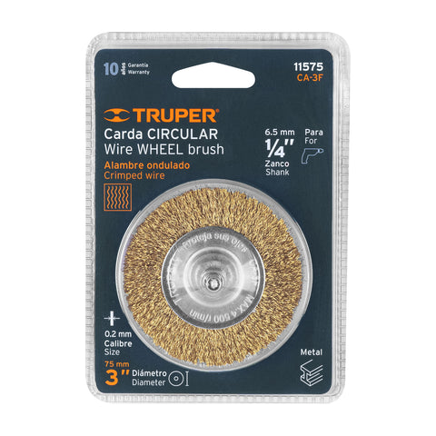 Carda circular 3' alambre fino para taladro, Truper | CA-3F | 11575
