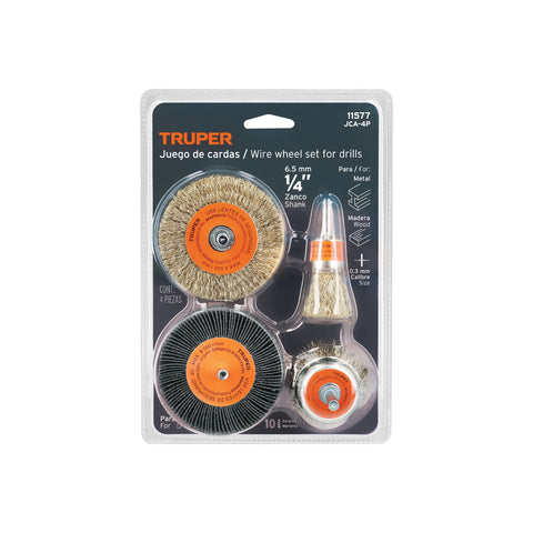 Juego de 4 cardas para taladro, Truper | JCA-4P | 11577