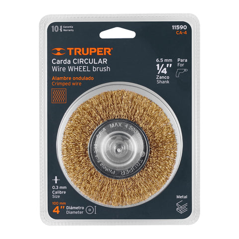 Carda circular 4' alambre grueso para taladro, Truper | CA-4 | 11590