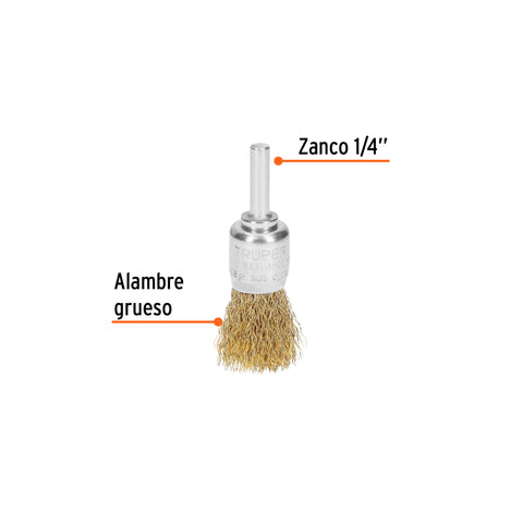 Carda de copa 3/4' alambre grueso para taladro, Truper | COM-3/4 | 11593