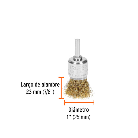 Carda de copa 1' alambre grueso para taladro, Truper | COM-1 | 11595